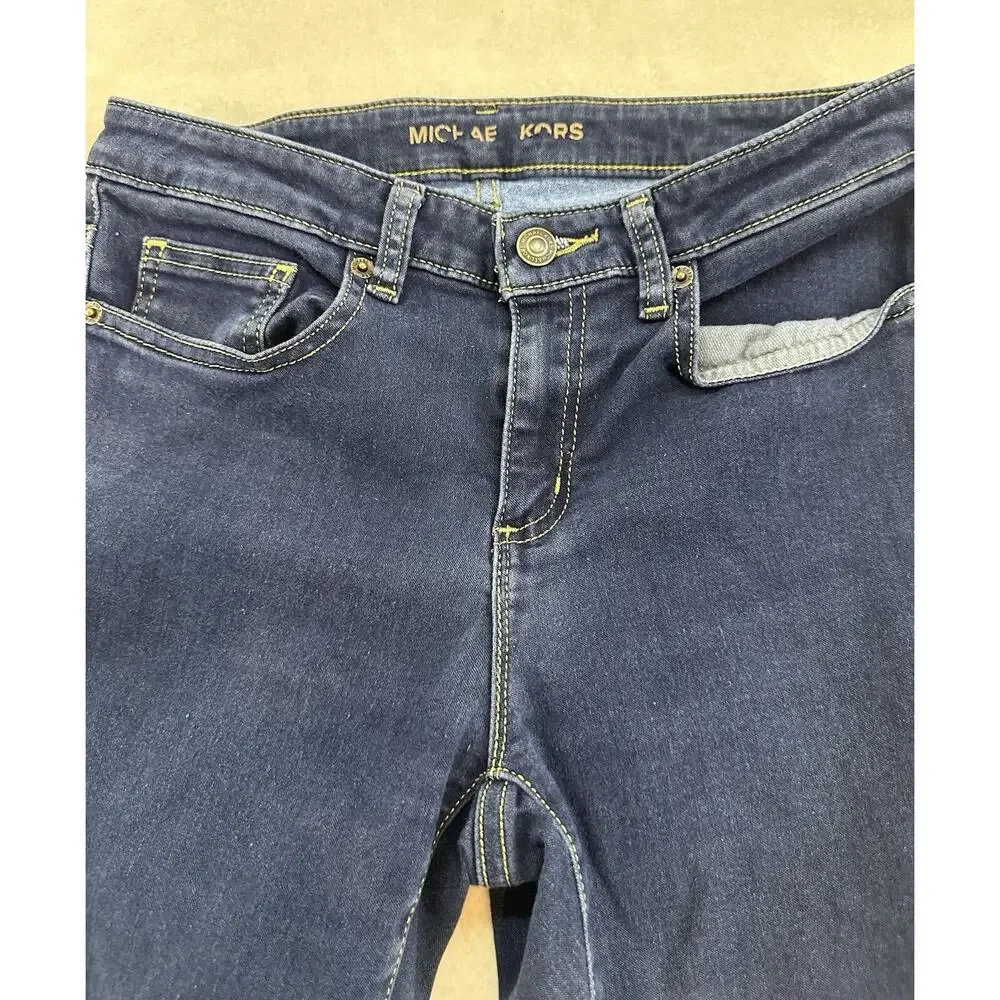 Women's Michael Kors Izzy Skinny Dark Wash Mid Rise Jeans Size 6